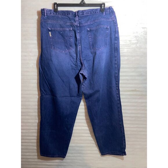 Vintage GITANO  Denim Jeans Plus Size 26W Blue with Purple Highlights Button Fly - Picture 1 of 5